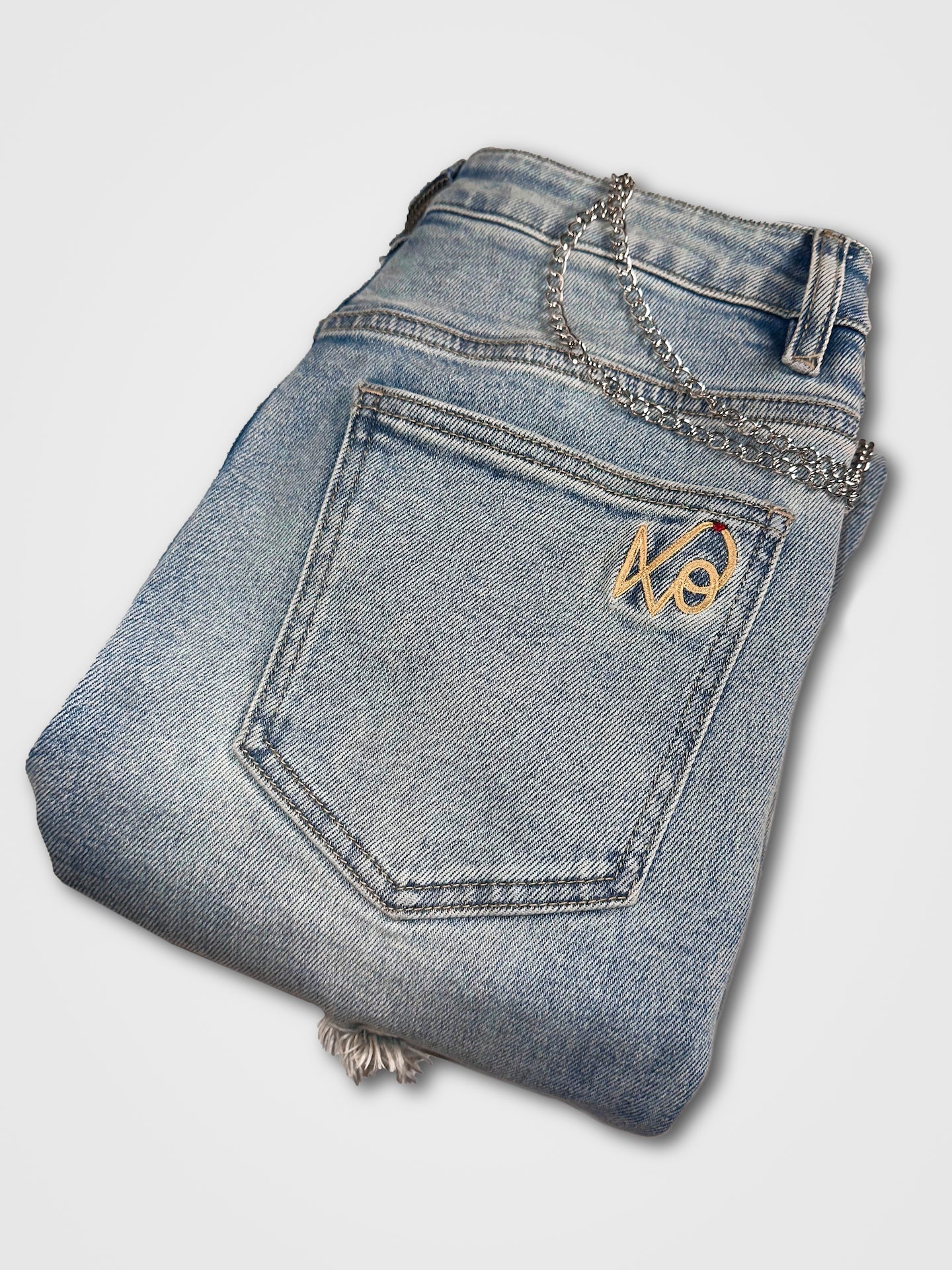 Distressed Slim Denim